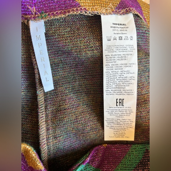 70’s Inspired Disco Metallic Multicolour Zig Zag Flare One Piece Jumpsuit Set - Picture 8 of 16